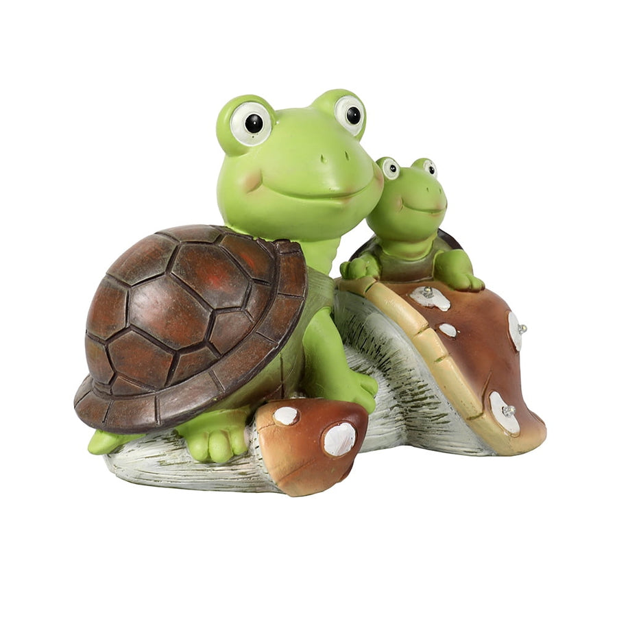 Seizeen Garden Decor Statue, Outdoor Garden Decorations Turtle Figurines w/ Succulent & 5 Solar LED Lights, Patio/Balcony/Yard/Lawn Decor for Outside, Housewarming Gardening Gifts for Women