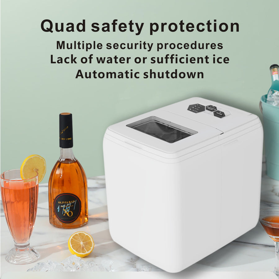 Quick Ice Maker Countertop Use, Seizeen 14in Automatic Ice Machines for Home, Portable Nugget Bullet Ice Maker, 12 Cubes/24H-26LBS & 2 Ice Cube Sizes, Commercial Ice Machines for Bar Shop