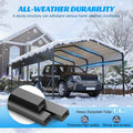 13x20ft Carport Galvanized Steel, Heavy Duty Carport Shelter with Reinforced Frame&4 Poles for Outdoor, Weatherproof Roof, Car Boat Tractor ATV RV Shelter, 44MPH Near Gale Level