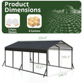 12 x 20ft Carport Galvanized Steel, Heavy Duty Carport Shelter for Outdoor, All-Steel Tent with Extra Support Pole, Weatherproof Roof, Car Boat Tractor ATV RV Shelter