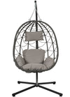 Seizeen Egg Chair with Stand, Steel Frame Swing Chair Hanging Chair Max 350Lbs with Cushions & Pillow Bedroom, Outdoor, Porch, Garden, Deck, Gray