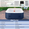 Seizeen Inflatable Hot Tub, 4-6 Person Hot Tub Set, 73'' Square Portable Home Spa w/130pcs Jet, Lockable Cover, Storage Bag, 2 Cup Holders, 4 Replacement Filter, 240gal