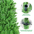 Seizeen 7FT Christmas Tree, Artificial Green Tree with 775 Green Tips, Slim Fir Xmas Tree w/Hinged Branches, Folding Metal Stand, Holiday Decoration for Carnival Party