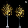 Seizeen Pre-Lit Artificial Christmas Trees 2 Pack, 5¡¯&6¡¯H Lighted Birch Tree, PVC Warm Lights Tree for DIY Home Decor, 4¡¯&6¡¯