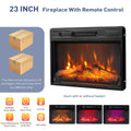 TV Stand with Fireplace, Fireplace TV Stand for 50-60-65’’ TV, Gray Entertainment Center for Bedroom with Cabinet, Living Room TV Console w/3D Flame Electric Fireplace Insert, RC, Multi-mode Change