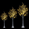 Christmas Trees Set of 3, Lighted Birch Twig Tree with Warm Lights, PVC Decor Lighted Tree for Indoor Outdoor, Artificial Tree Holiday Decoration, 4¡¯ 5¡¯ 6¡¯