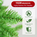 Seizeen 7FT Christmas Tree, Artificial Green Tree with 775 Green Tips, Slim Fir Xmas Tree w/Hinged Branches, Folding Metal Stand, Holiday Decoration for Carnival Party