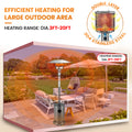 48,000 BTU Patio Heater, Outdoor Heater with Wheels and Adjustable Thermostat, Heavy Duty Stainless Steel Patio Heater, Freestanding Propane Heater for Backyard, Deck, Garden