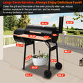 Seizeen Charcoal Grill w/Smoker, Outdoor BBQ Grill with Side Table, Portable Offset Smoker W/2-Zone Area