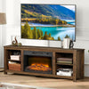 3-IN-1 Fireplace TV Stand with LED Lights, 1400W Electric Fireplace Heater Entertainment Center for 70" TVs, TV Console Cabinet W/Colorful Virtual Flame, Remote Control, Wood