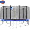 16FT Kids Trampoline with Hoop - Outdoor Trampoline W/Enclosure Net & Ladder, XXL Round Trampolines with Steel Support, Max Weight Capacity 1323LBS