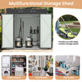 Seizeen Shed & Outdoor Storage, 6x4FT Metal Storage Shed for Tools, All-Weather Galvanized Garden Shed with Sloped Top, Backyard Patio Lawn Walk-In Shed, Black