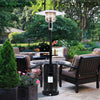 Outdoor Heaters for Patios, Seizeen 48000BTU Patio Heaters Tall Propane for Outside Use, with Adjustable Table, Wheels, Black Finish