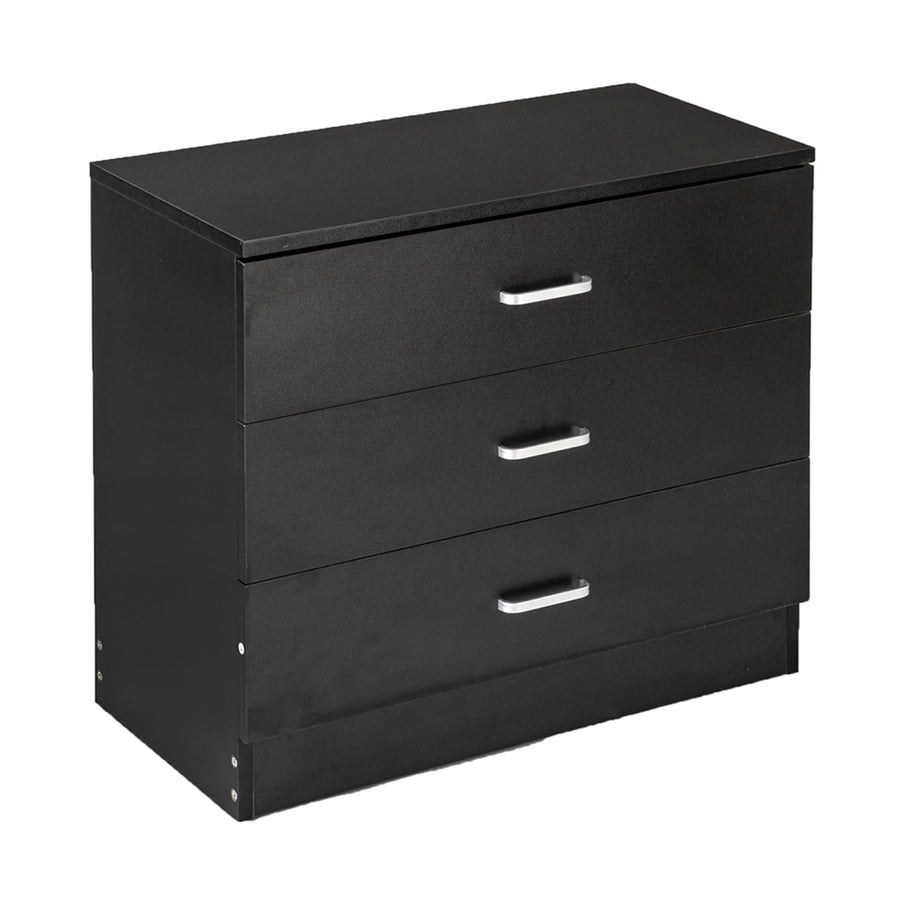 Modern Wooden 3 Drawers Dresser, Under Desk File Cabinet Storage Drawer, Bedside Nightstand for Bedroom Living Room, Black