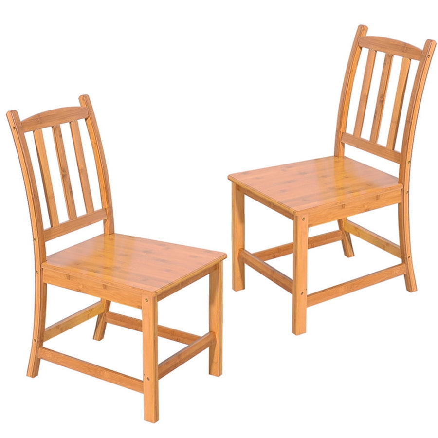 Dining Chairs Set of 2, Seizeen Kitchen Chairs Classical Dining Room Chairs, Kitchen & Dining Furniture for Home, Wood Color Full Bamboo Chairs