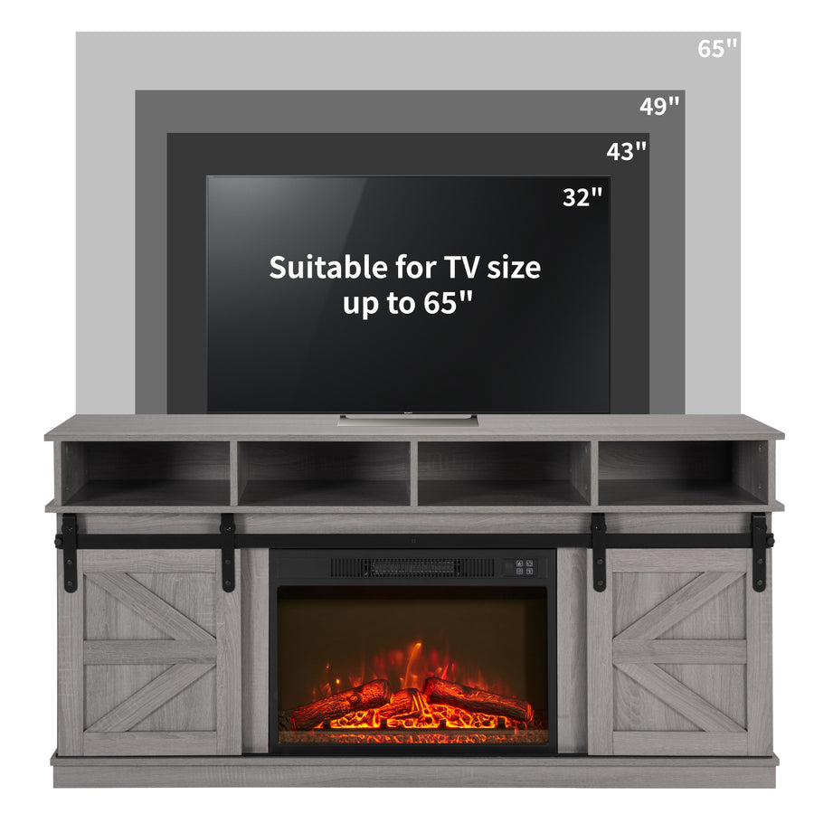 Fireplace TV Stand with 23'' Fireplace Insert, Electric Fireplace Heat ...