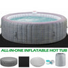 6-8 Person Portable Hot Tub, 82in Inflatable Home Spa Tub with Hidden Machine, 130 Massage Jets, Rattan Pattern Hot Tub with Storage Bag Lockable Cover Floor Mat, Max 104¨H