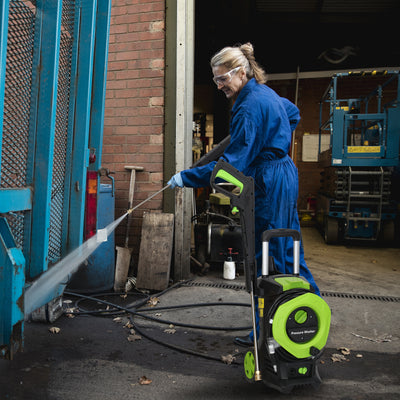 Seizeen Electric Pressure Washers - Max 3380 PSI High Power Washer, 2 GPM Power Washers Electric Powered with 4 Nozzles, Foam Cannon, Hose Reel, Car Motorcycle Water Washer for Deck/Driveway/Patio