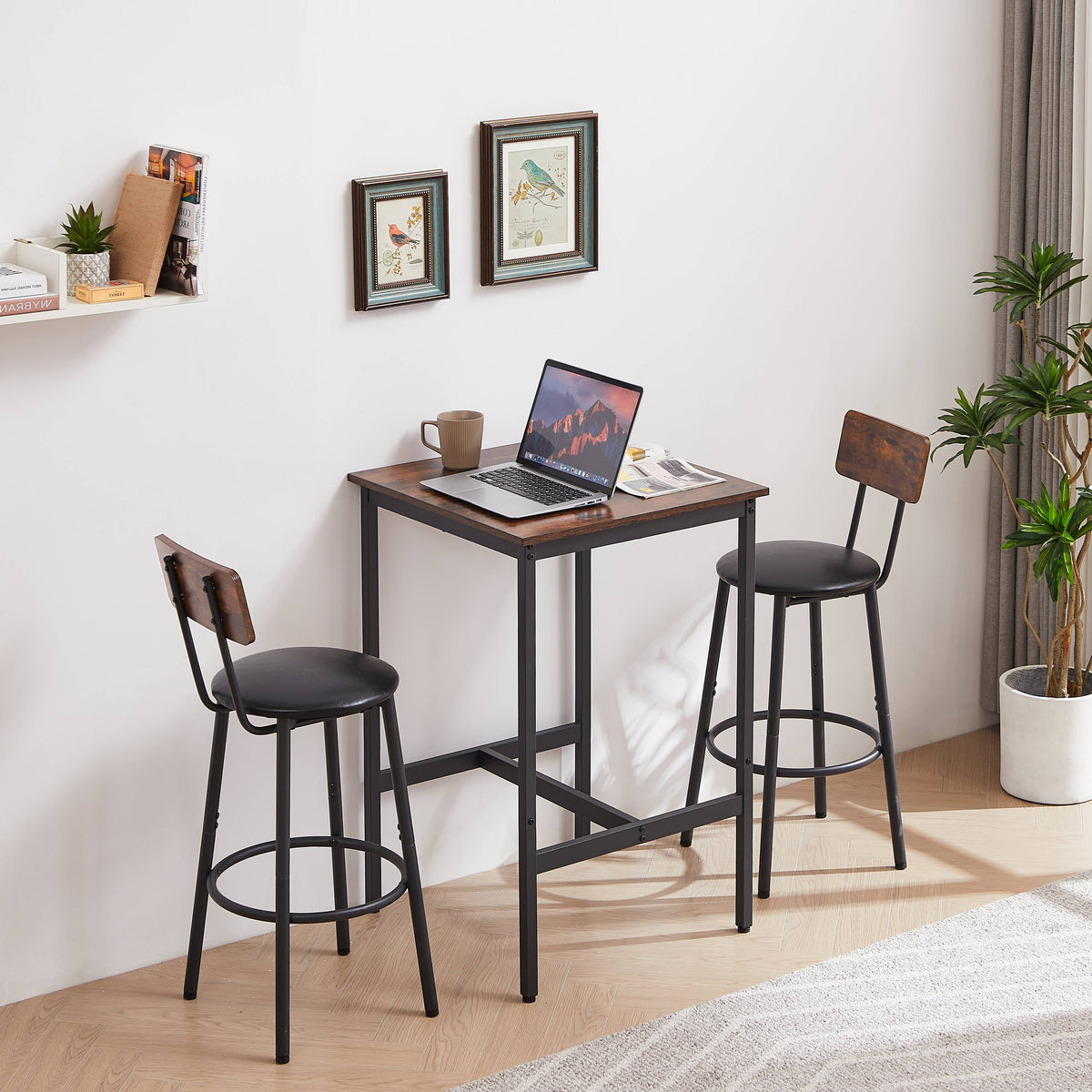 Kitchen Table Sets with Chairs, 3 Pieces Counter Height Bar Table & Ch ...