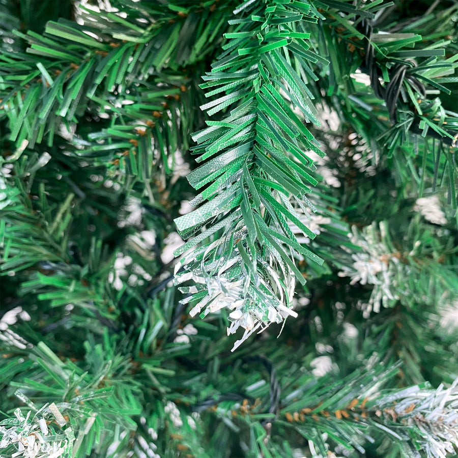 7.4FT Christmas Trees with Lights, Seizeen Lighted Upside Down Artificial Christmas Trees, Prelit Xmas Trees with 400 Lights, DIY Quick Assembly Artificial Trees with 1200 Tips, 8 Light Modes, Green