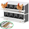 Seizeen Chicken Nesting Box, 47¡¯¡¯L Wooden Nesting Box for Chicken Laying Eggs, 8 Compartments Egg Laying Boxes for Hens with 2 Roll Out Egg Drawers, Vented Holes, Foldable Perches