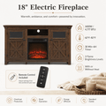 Seizeen Fireplace TV Stand for 60'' TV, 55''L Entertainment Center TV Cabinet, Farmhouse Media Console W/Large Storage, Remote Control for Fireplace, Infrared Heater & Virtual Flame, Gray Wash