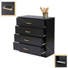 Modern Dressers for Bedroom, Heavy Duty Wooden 4 Sliding Drawer Chest, White Storage Drawer Cabinet for kids Room, Black Storage Furniture for Bedroom Office Closet Entryway Hallway