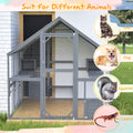 82''L Catio Enclosure for Cars, Seizeen Outdoor Cat House Cat Cage Extra Large Walk-in Enclosure for Kitty Pet w/Waterproof Top, Bridges, Platforms, Rest Boxes