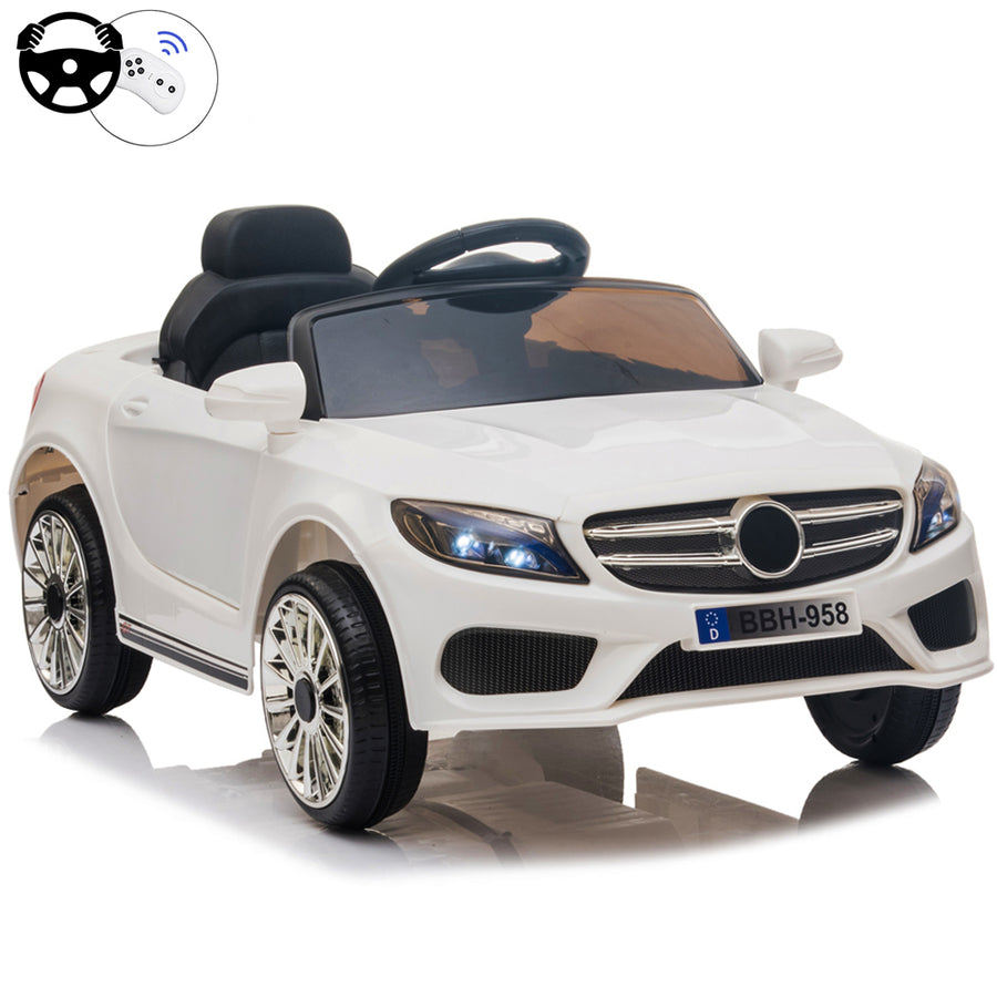 Ride On Toy Cars, 12V Battery Powered Ride On Sport Car for Kids, Girls & Boys Gift Electric Ride On for Age 3-6, Remote Control, LED Lights, MP3 Player, White