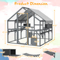 82''L Catio Enclosure for Cars, Seizeen Outdoor Cat House Cat Cage Extra Large Walk-in Enclosure for Kitty Pet w/Waterproof Top, Bridges, Platforms, Rest Boxes