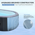 Inflatable Hot Tub Portable Oval Spa for 2-4 Person, 180 Bubble Jets Outdoor Hot Tub with Cover, Filter Cartridges, Pump, Floor Mat, Rapid Heating up to 104°F, Gray