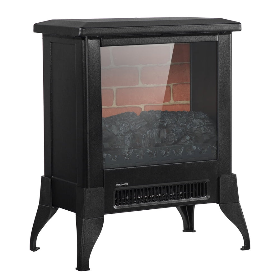 Electric Fireplace Heater, 18" Freestanding Fireplace Stove, 1400W Portable Space Heater for Home Room Office W/Anti-overheating, Adjustable, Virtual Flame