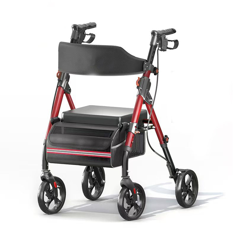 Seizeen Rollator Walker for Seniors – Heavy-Duty 350 lbs Capacity, Lightweight Foldable Design with Seat, 8" All-Terrain Wheels, Adjustable Height, and Storage Bag