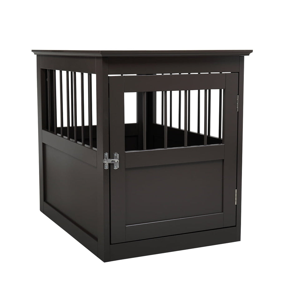 Seizeen Dog Kennel Crate for Small Dog, Wooden 2-In-1 Dog Cage & End Table, 24¡¯¡¯L Dog Crate Furniture End Table, Coffee