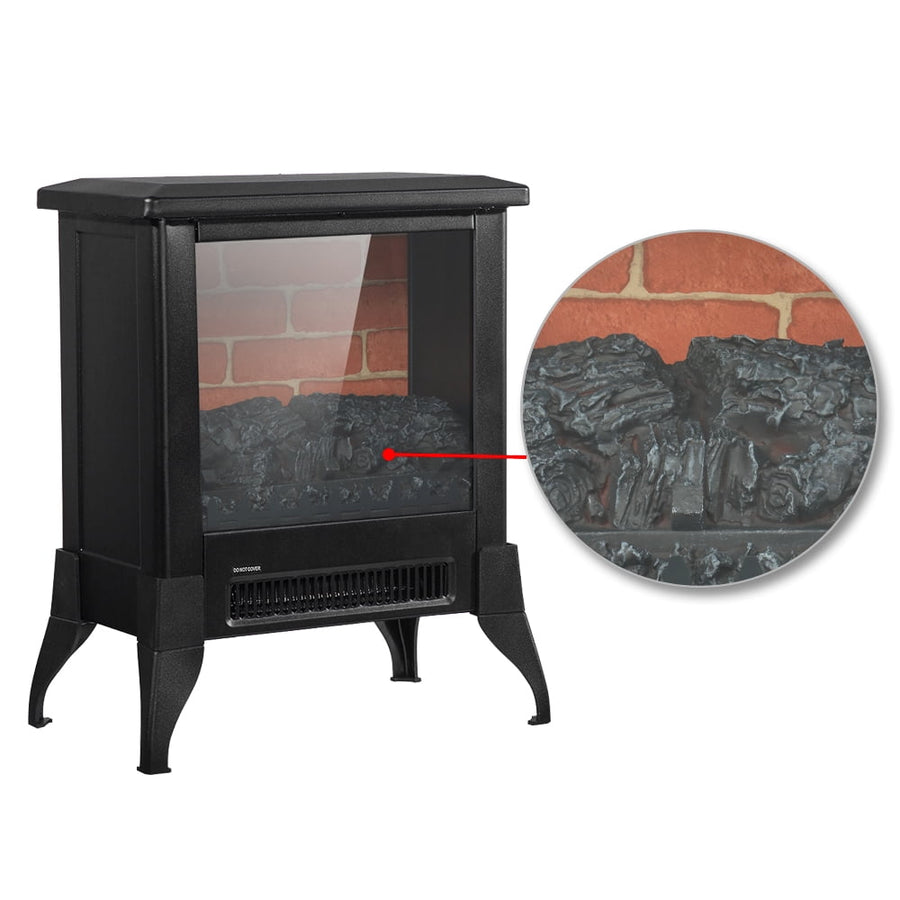 Electric Fireplace Heater, 18" Freestanding Fireplace Stove, 1400W Portable Space Heater for Home Room Office W/Anti-overheating, Adjustable, Virtual Flame