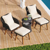 Patio Chairs Set of 5, Outdoor Lounge Chair with Thickened Cushions, Porch Poolside Bistro Bar Set with Cooler Bar Table & Ottomans