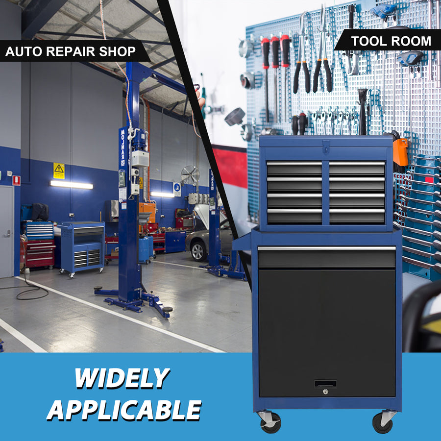 Seizeen Tool Box, Upgraded 5-Drawer Rolling Tool Chest on Wheels, Garage Tool Cabinet Organizer with Detachable Tool Box, Multifunctional Steel Storage Box for Hair Salon Repair Shop Studio