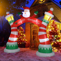 8.9FT Christmas Inflatables Decoration, Outdoor Lighted  Inflatable Santa Claus Christmas Arch with 10pcs LED String Lights, Quick Assembly Home Yard Décor Waterproof with Electric Air Fan
