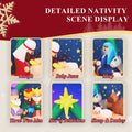 Outdoor Inflatable Christmas Decor, 9ft Lighted Inflatable Nativity Scene with Built-in Air Blower, Garden Decoration for Yard Patio Garden with LED Lights