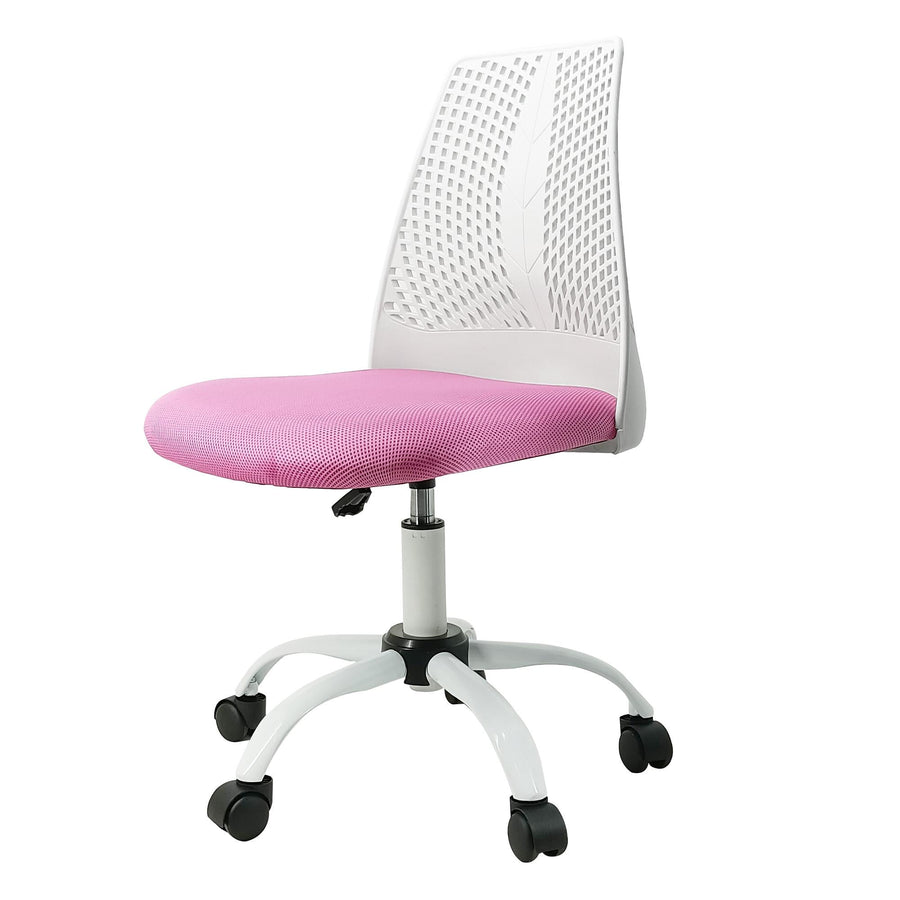 Seizeen Desk Chair for Adults, Ergonomic Office Chair with Curved Backrest, Adjustable Drafting Chair 360¡ã Swivel Chair, Pink