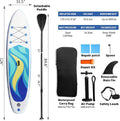 Seizeen Inflatable Paddle Board, 10.6FT Stand Up Paddle Board for Adults & Youth, Non-slip SUP Set with Paddle Pump Backpack Fin Accessories, Up to 300LBS