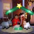 Nativity Inflatable Decoration, Seizeen Outdoor Christmas Decor with 8 Lights, Quick Assembly Pre-lit Xmas Decoration Inflatables for Door Yard Patio Party, 7FT