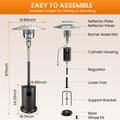 Seizeen Tall Patio Heaters for Outdoor Use, 50,000 BTU Super Warm Propane Heaters with Fast Ignition, Freestanding Heater W/Wheels for Restaurant Cafe Deck Yard