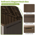 Seizeen Outdoor Storage Box Clearance, 90Gal Resin Deck Box Waterproof on Clearance, Pool Storage Bench Max 485LBS, Plastic Delivery Boxes for Outside Patio Garden, Brown