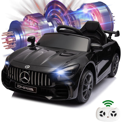 Seizeen Ride On Toys for Girls Boys, 12V Battery 4-Wheel Riding Truck Cars, Electric Ride On Benz GT W/ Remote Control for 2-6 Years Old Kids, 3 Speeds, MP3 Player, LED Lights, Seat Belt, Black