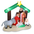 Nativity Inflatable Decoration, Seizeen Outdoor Christmas Decor with 8 Lights, Quick Assembly Pre-lit Xmas Decoration Inflatables for Door Yard Patio Party, 7FT