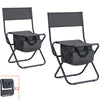 Outdoor Folding Chairs, Seizeen Portable Beach Camping Chairs W/Storage Bag, Thickened Canvas Chairs for RV Tourism Fishing BBQ Patio Deck, Gray 2 Set