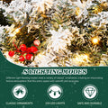 48'' Pre-Lit Artificial Christmas Wreath, Christmas Door Decorations Wreath with 150 LED Warm Lights, Garden Wreath Décor with 450 Branches, Ornament