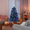 6FT Green Christmas Tree w/30 Colorful Lights, New Style Green Artificial Decorated Tree, 230 PVC Branches, Top Glowing Star