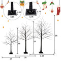 Outdoor Christmas Trees Set of 3, 4FT 5FT 6FT Prelit Artificial Tree All-weather Waterproof, with 2560pcs Timer Warm Lights, DIY Branchs, Holiday Home Decoration, Black